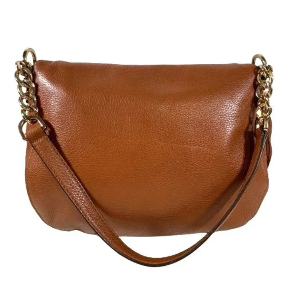 Michael Kors Bedford Tassel Crossbody Luggage Brown Pebble Leather Shoulder Bag